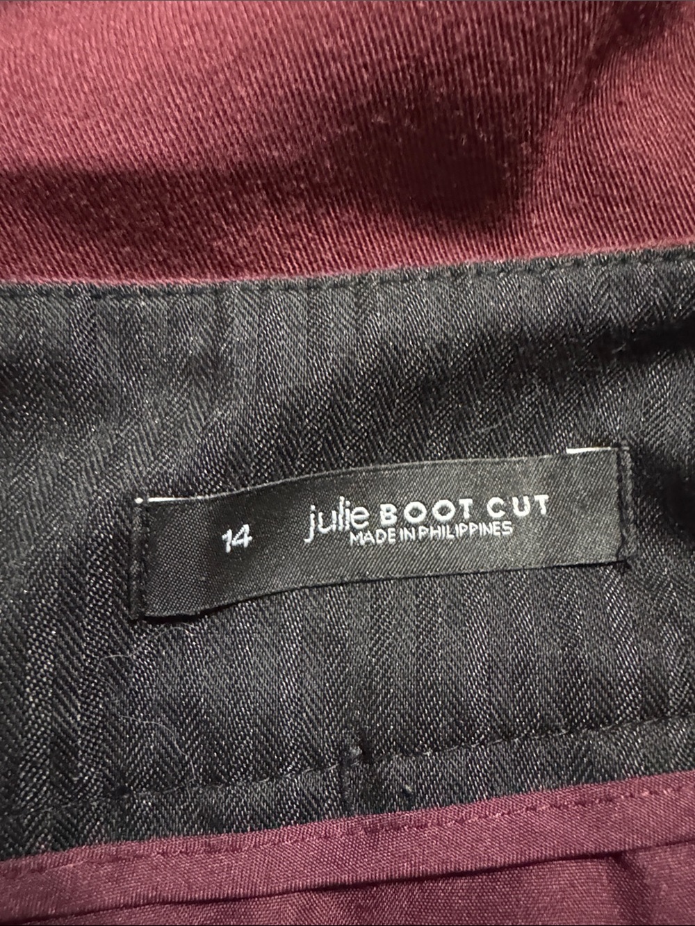 LOFT Women's Burgundy Julie Boot Cut Dress Pants Size 14 - Picture 2 of 4